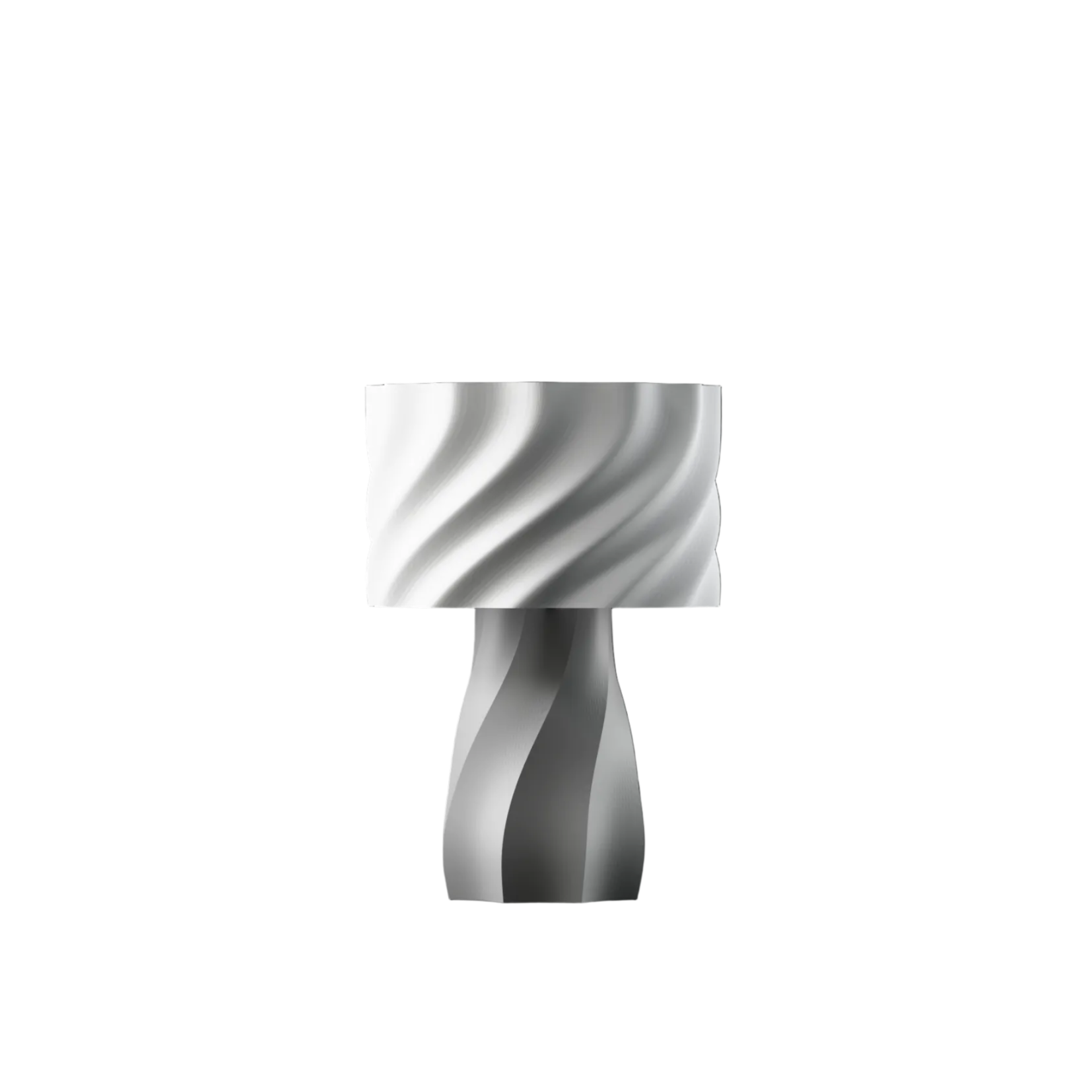 Modern white spiral table lamp - Aurelia - with fluted cylinder top