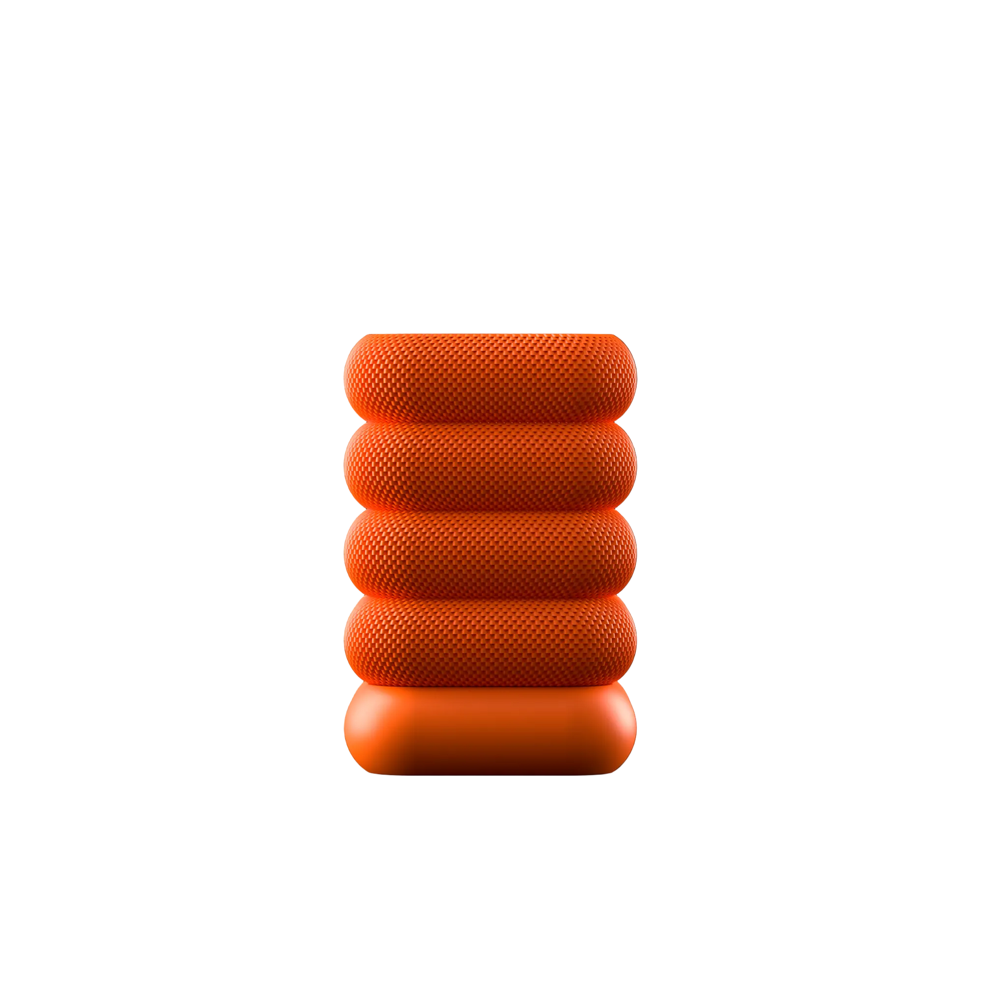 Orange stacked square table lamp with mesh textured finish