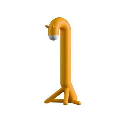 Raff giraffe-inspired modern 3D printed table lamp in mustard yellow – designer bedside lamp for bedroom and contemporary home decor