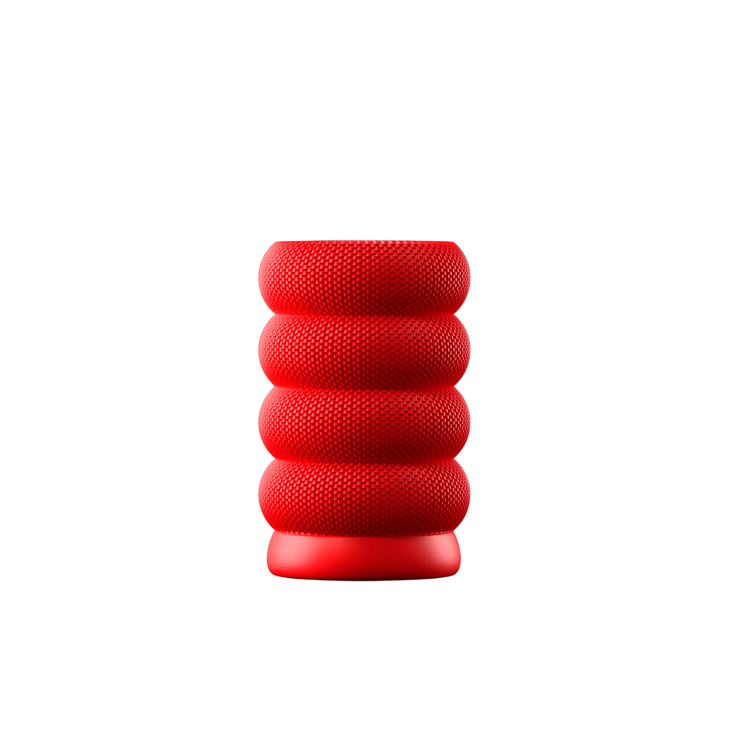 Kairo red stacked ring table lamp with textured knit finish