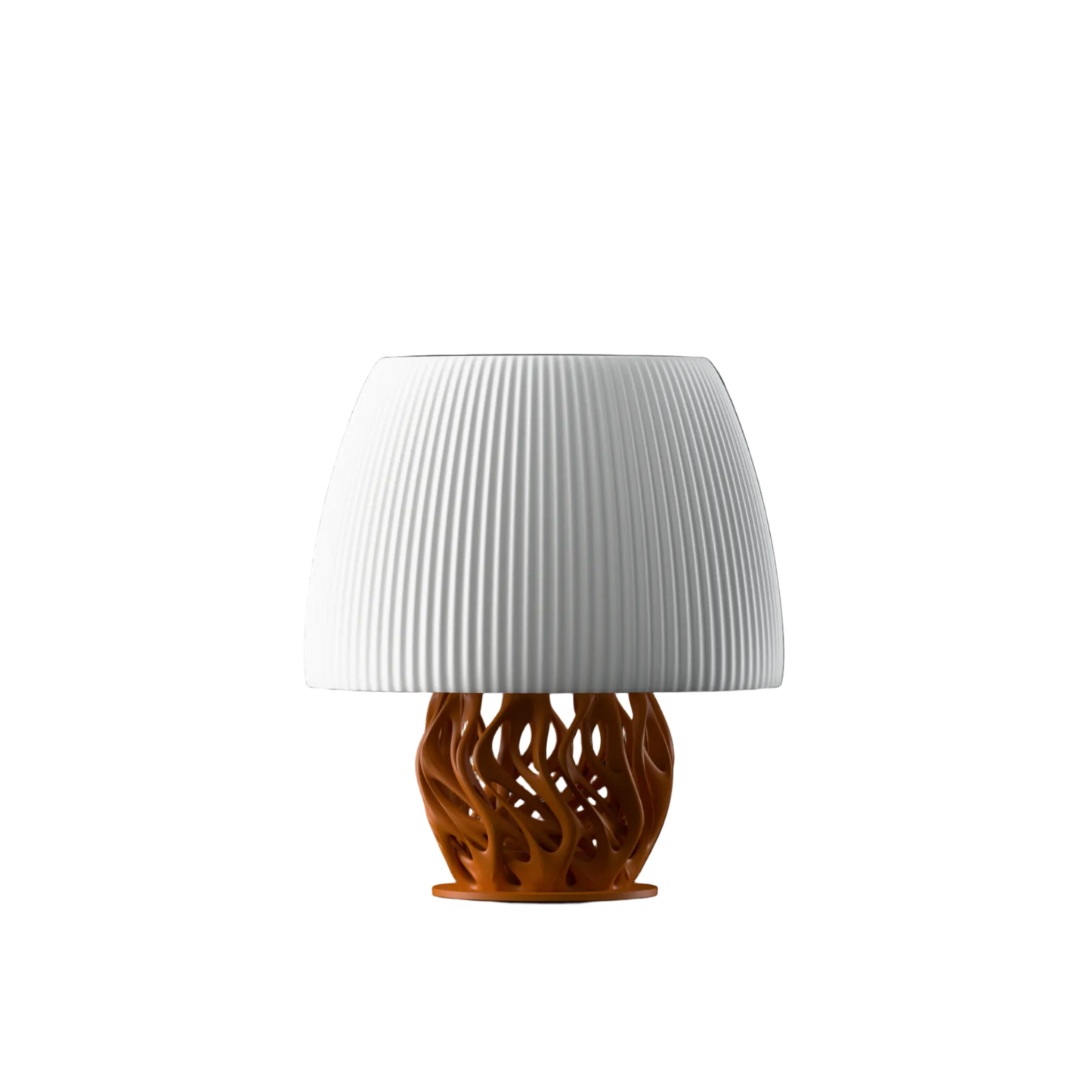 Neura table lamp - artistic branch-textured base with ribbed lampshade