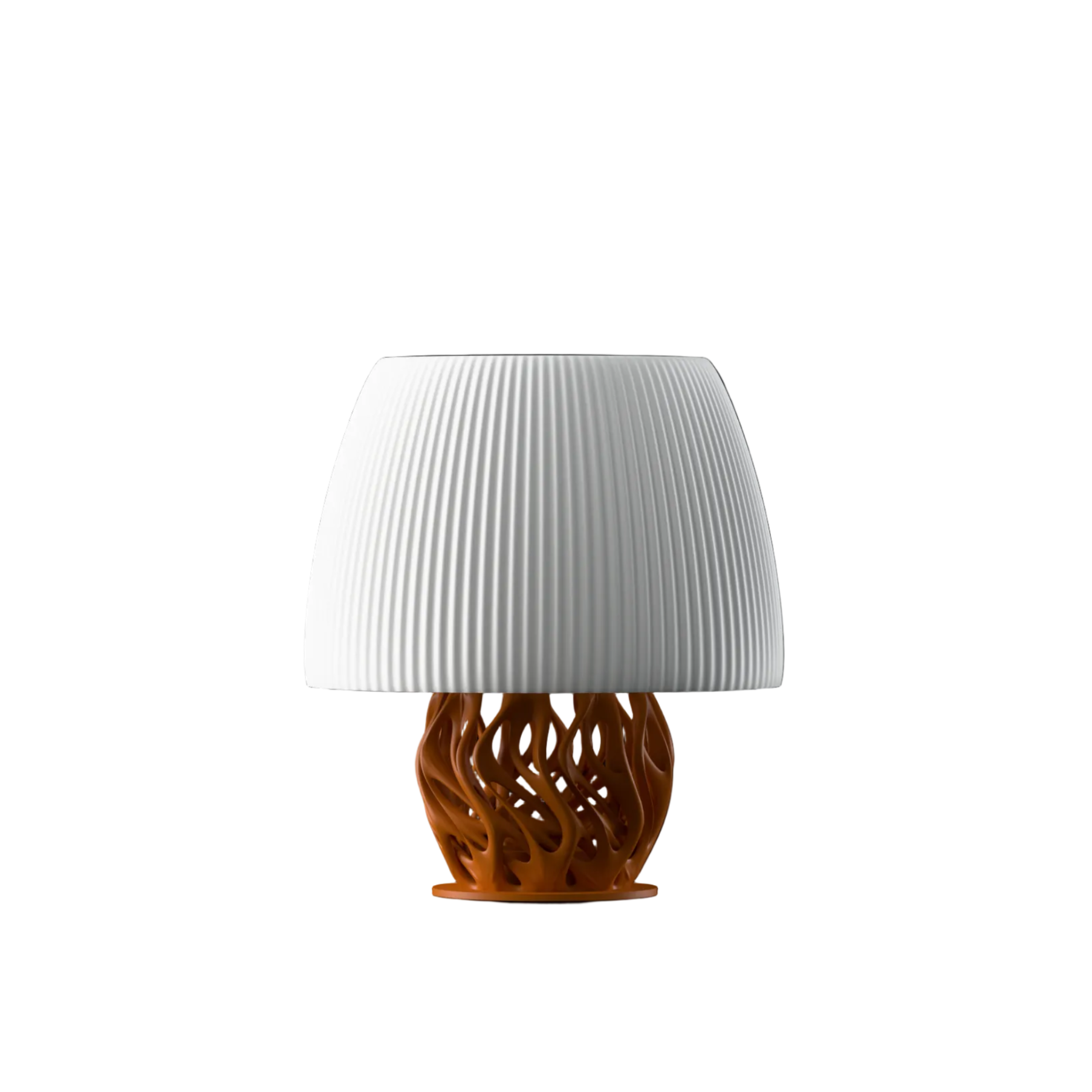 Neura table lamp - artistic branch-textured base with ribbed lampshade