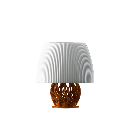 Neura table lamp - artistic branch-textured base with ribbed lampshade